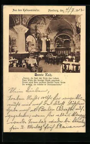 AK Hamburg, Rathsweinkeller, Saal Bunte Kuh