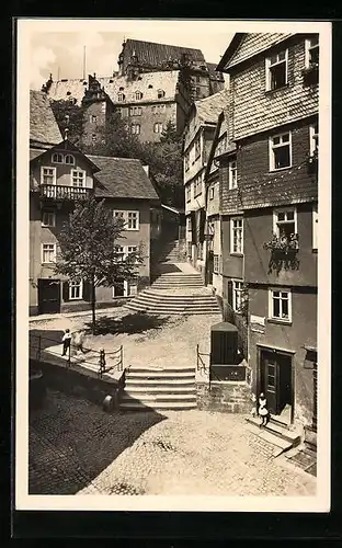 AK Marburg, Blick auf die Schlosstreppe