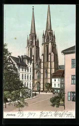 AK Marburg, Totalansicht der Elisabeth-Kirche