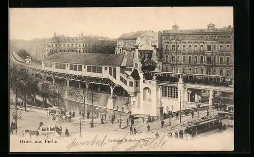 AK Berlin-Kreuzberg, Hochbahn Hallesches Thor