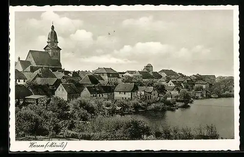 AK Waren /Müritz, Blick auf Häuser aus der Ferne