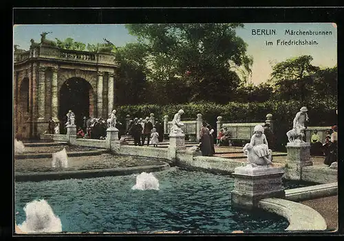 AK Berlin, Märchenbrunnen im Friedrichshain