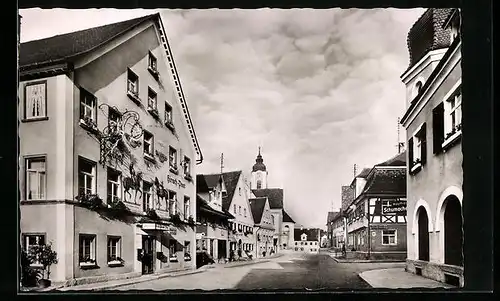 AK Kisslegg /Allgäu, Gasthaus Hirsch-Post auf der Herrenstrasse