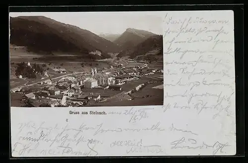 Foto-AK Fritz Gratl: Steinach, Ortsansicht aus der Vogelschau