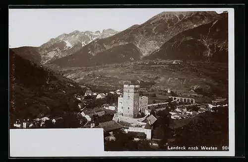 Foto-AK Fritz Gratl: Landeck, Ortsansicht nach Westen
