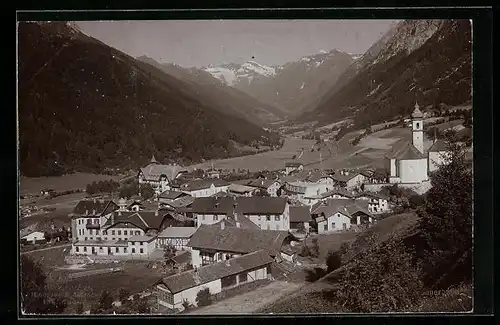 Foto-AK Fritz Gratl: Gossensass, Ortsansicht aus der Vogelschau
