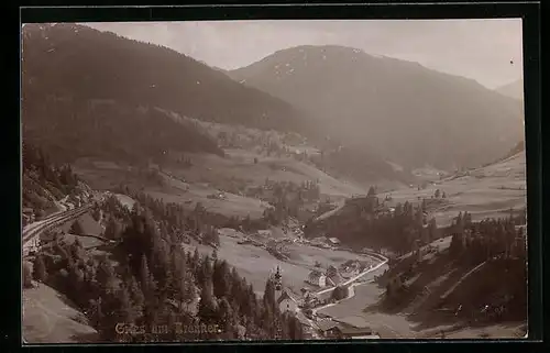 Foto-AK Fritz Gratl: Gries am Brenner, Ortsansicht aus der Vogelschau