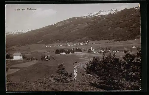 Foto-AK Fritz Gratl: Lans, Ortsansicht mit Sistrans