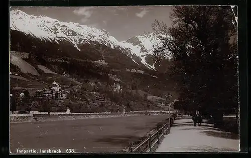 Foto-AK Fritz Gratl: Innsbruck, Ortsansicht und Innpartie