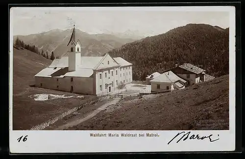 Foto-AK Fritz Gratl: Wallfahrt Maria Waldrast bei Matrei