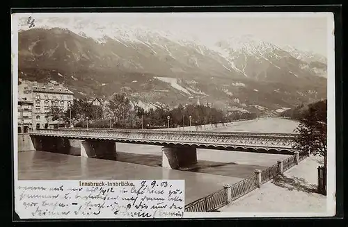 Foto-AK Fritz Gratl: Innsbruck, Partie an der Innbrücke