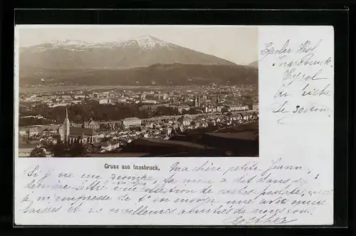 Foto-AK Fritz Gratl: Innsbruck, Totalansicht aus der Vogelschau