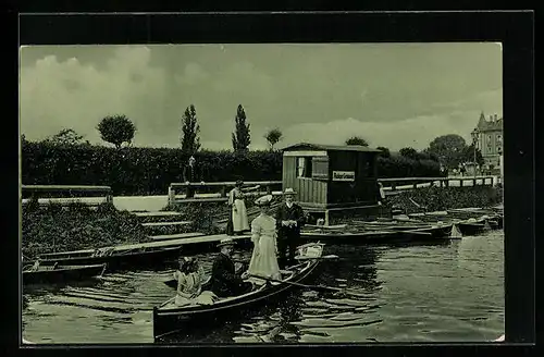 AK Ruderpartie im Boot Adelheid