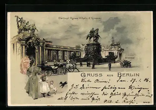 AK Berlin, Denkmal Kaiser Wilhelm d. Grossen
