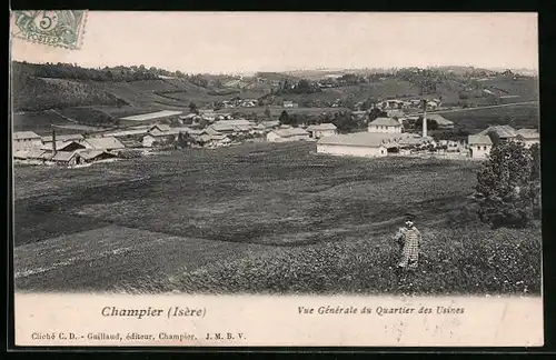 AK Champier, Vue Générale du Quartier des Usines