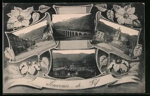 AK Vif, Ortsansicht, Strassenpartie, Blumenmotiv