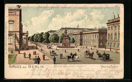 Lithographie Berlin, Partie Unter den Linden