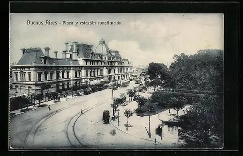 AK Buenos Aires, Plaza y estacion constitucion, Bahnhof