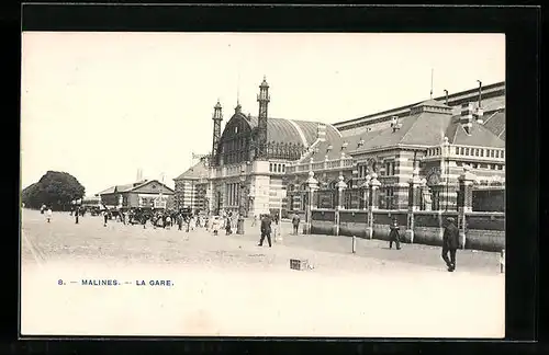 AK Malines, La Gare, Bahnhof