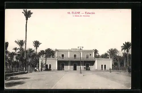 AK Elche, Estacion, Blick auf Bahnhof