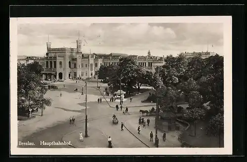 AK Breslau, Blick auf Hauptbahnhof