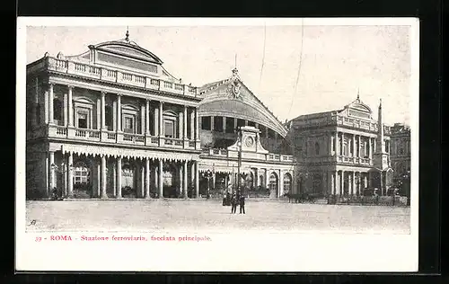 AK Roma, Stazione ferroviaria, facciata principale, Bahnhof