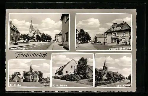 AK Friedrichsdorf, Gütersloher Strasse, Kath. Kirche, Kath. Schule, Ev. Kirche