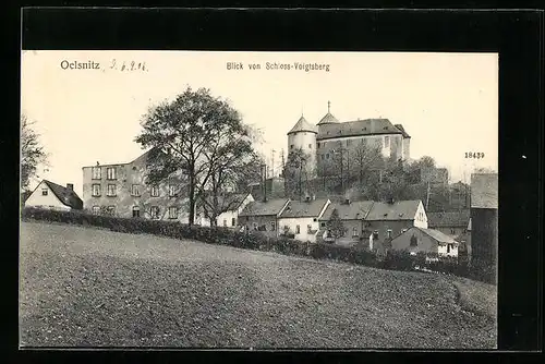 AK Oelsnitz, Blick von Schloss-Voigtsberg