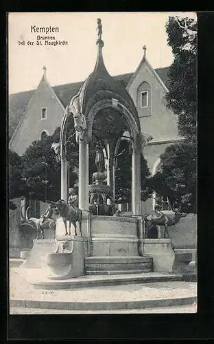 AK Kempten, Brunnen bei der St. Maugkirche