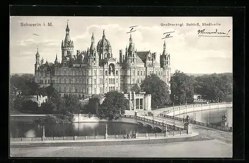 AK Schwerin, Grossherzogliches Schloss, Stadtseite