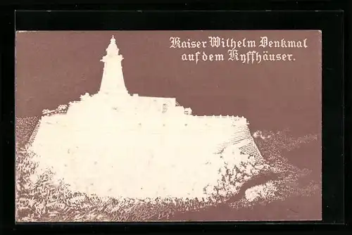 Präge-AK Kyffhäuser, Kaiser Wilhelm Denkmal