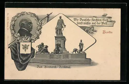 AK Berlin, Bismarck-Denkmal, Fürst Bismarck im Proträt