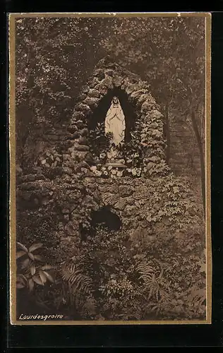 AK Köln, Kloster der Ursulinen, Lourdesgrotte