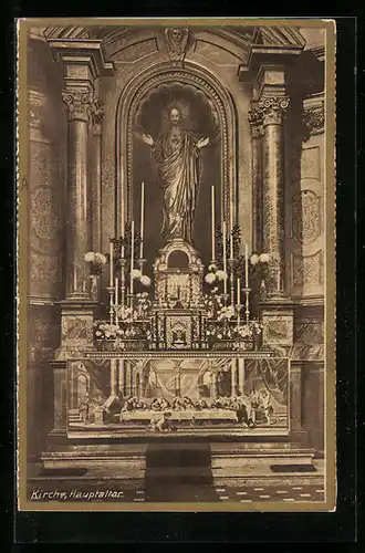 AK Köln, Kloster der Ursulinen, Hauptaltar in der Kirche