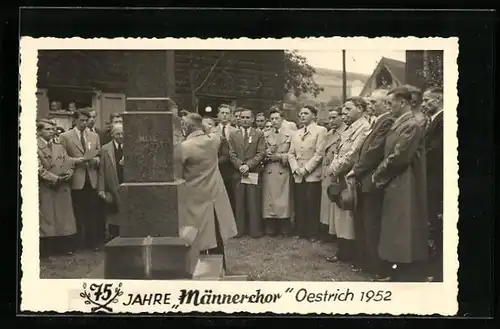 Foto-AK Oestrich, Männerchor 1952, 75jähriges Jubiläum