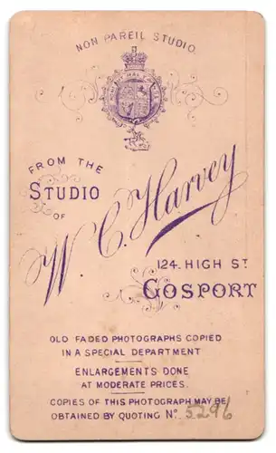 Fotografie W. C. Harvey, Gosport, süd Engländerin im dunklen Kleid mit Hochsteckfrisur