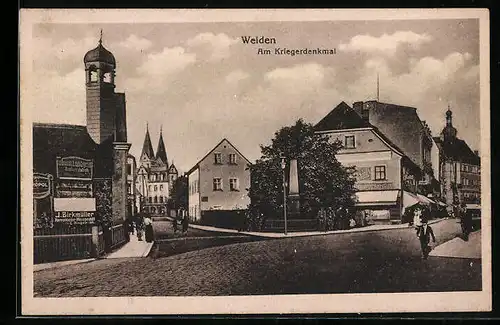 AK Weiden, Partie am Kriegerdenkmal