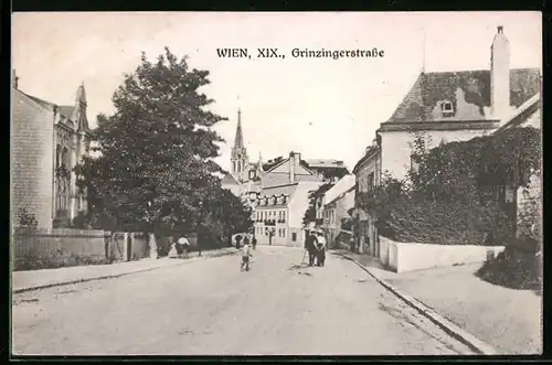 AK Wien, Partie in der Grinzingerstrasse