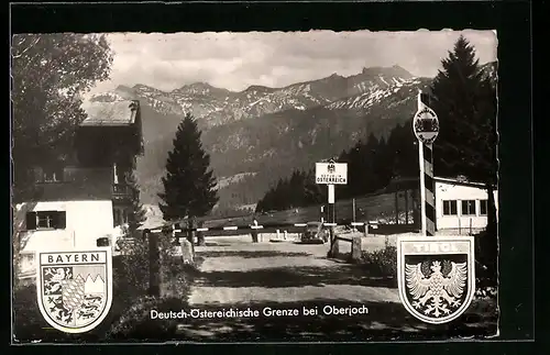 AK Oberjoch /Hochallgäu, Deutsch-Östereichische Grenze