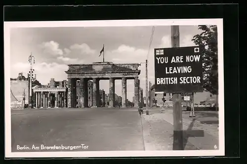 AK Berlin, Grenze am Brandenburger Tor