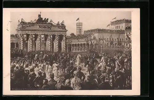 AK Berlin, Einzug der Truppen am Brandenburger Tor, Reichseinigungskriege