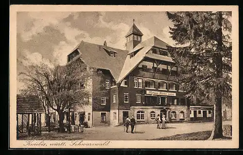 AK Kniebis /Württ., Kurhaus Kniebis-Lamm mit Strasse