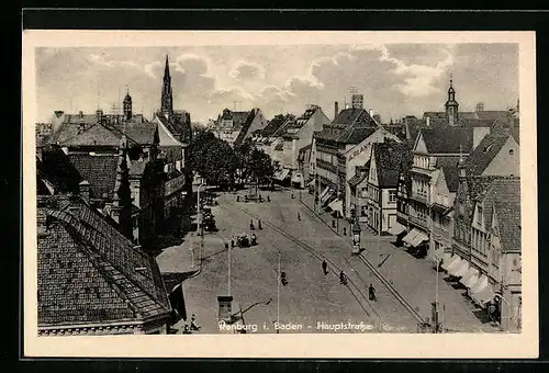 AK Offenburg /Baden, Hauptstrasse aus der Vogelschau