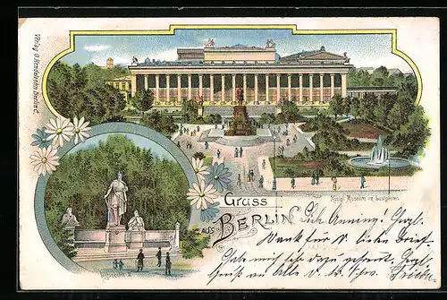Lithographie Berlin, Königl. Museum im Lustgarten, Albrecht II.