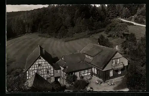 AK Wildbad, Blick auf die Pension und Waldgaststätte Grünhütte