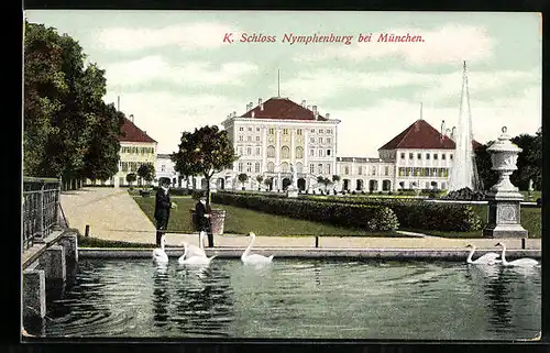 AK München, Blick auf das K. Schloss Nymphenburg