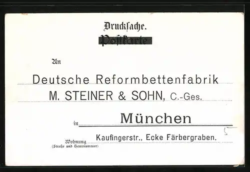 AK München, Steiner`s Reformbetten-Haus, Kaufinger Strasse, Bavaria