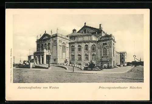 AK München, Aussenaufnahme vom Westen des Prinzregententheater