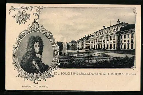 AK Schleissheim, Kgl. Schloss und Gemälde-Galerie
