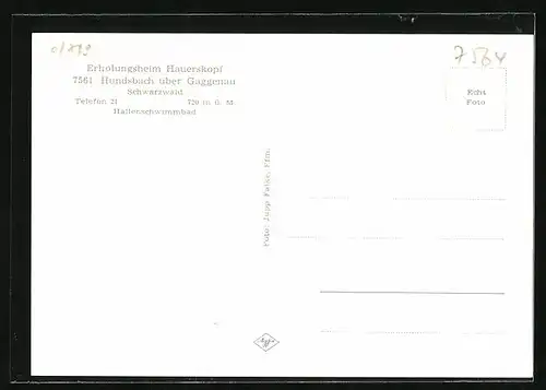 AK Hundsbach /Schw., Erholungsheim Hauerskopf, Hallenschwimmbad